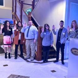 2023 - Realtors Lorrie Maiorano and Doug Blackwood being sworn in as the new New Haven-Middlesex Association of Realtors' President and Vice President